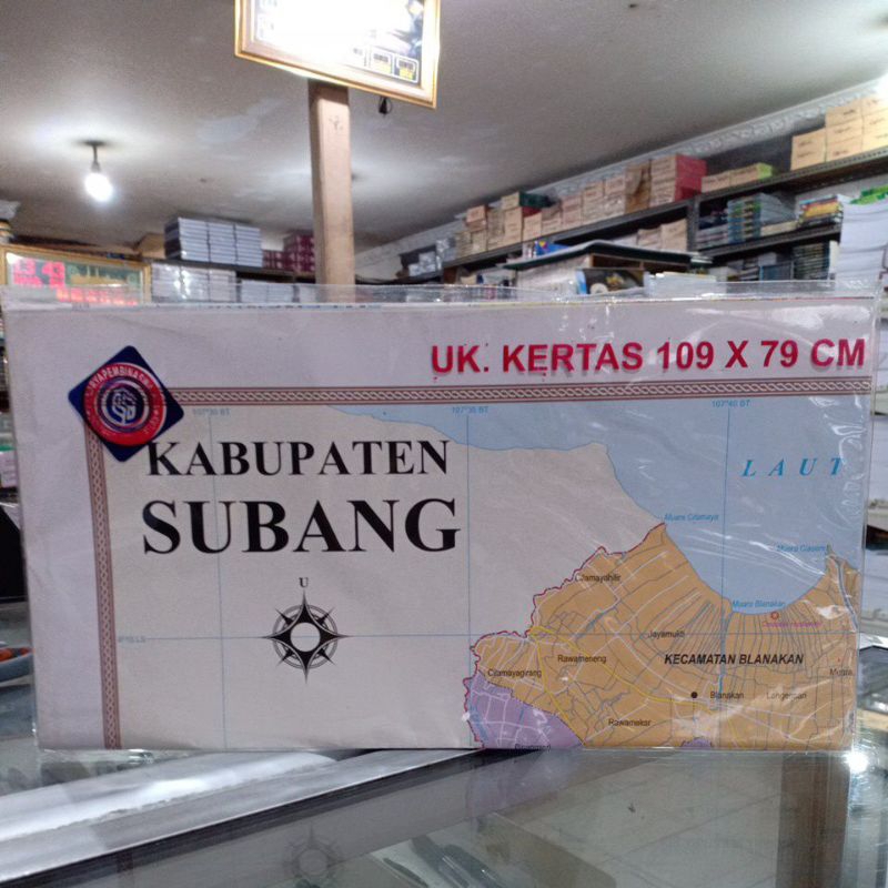 

Peta Lipat Kabupaten Subang ukuran 109 x 79 cm