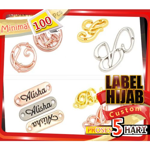 Label plat hijab tas dll custom