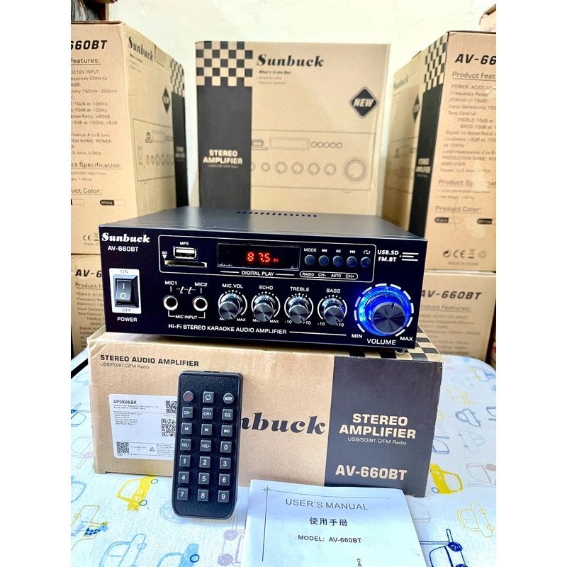 Ampli Audio DAC SUNBUCK Bluetooth Karoke Rumahan 1200W