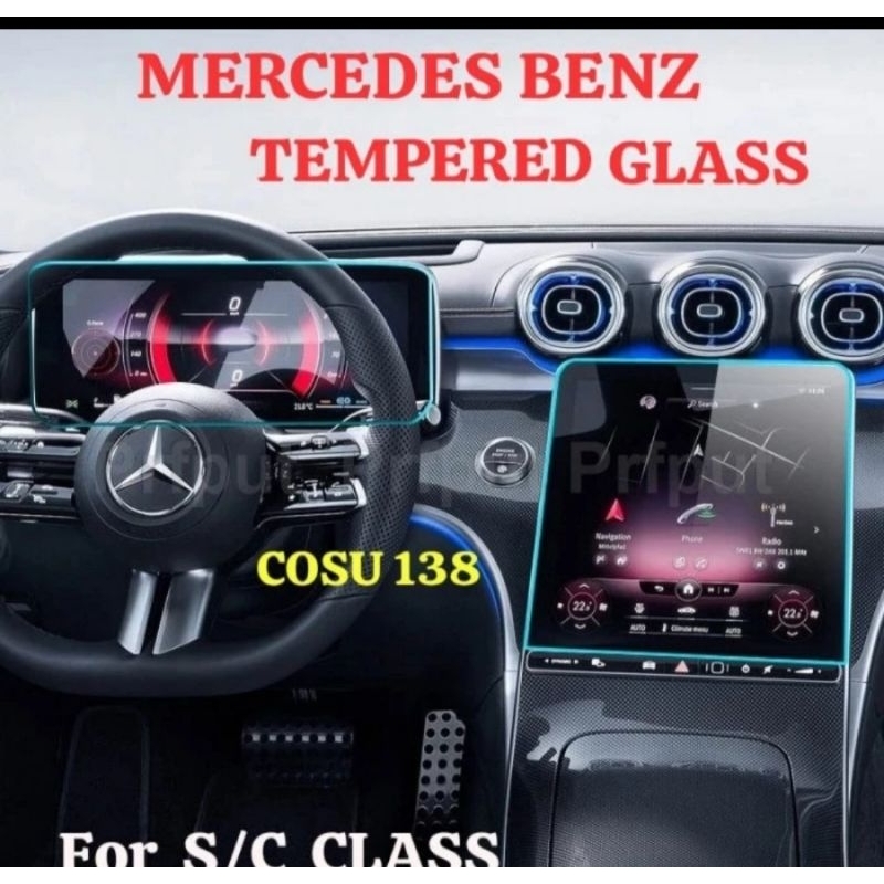 anti gores head unit tempered glass mercedes benz c s class c200 c300 speedometer