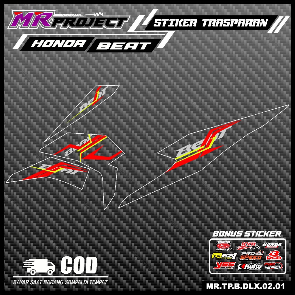 Striping Transparan Beat Deluxe NEW Street 2020-2023, striping Stiker UV Transparan Beat Deluxe NEW 