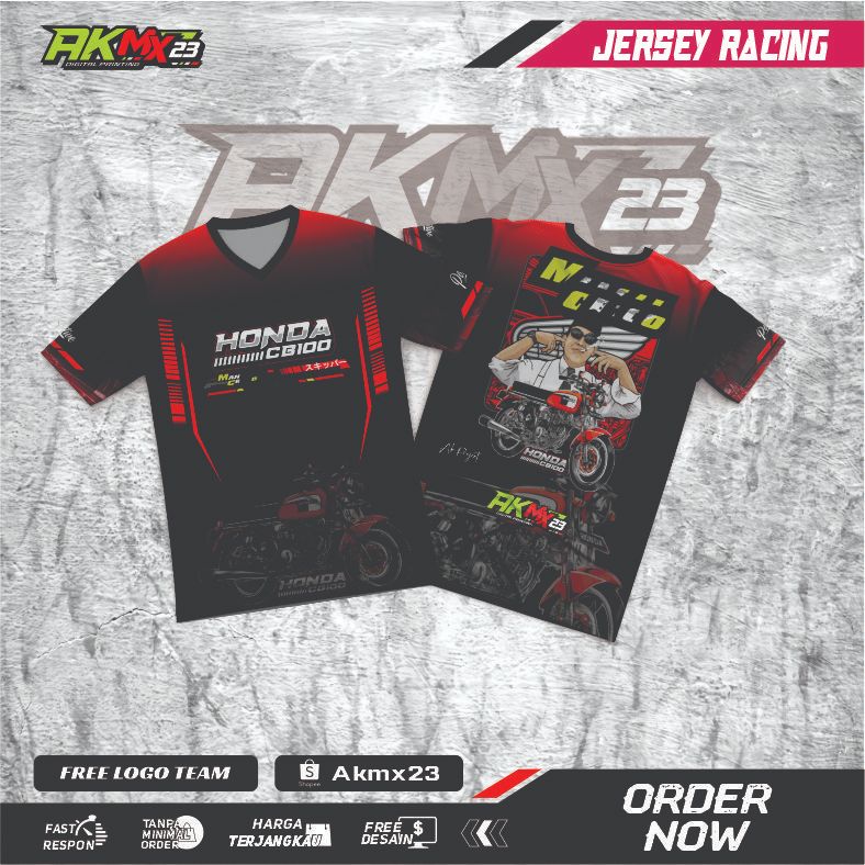 BAJU JERSEY HONDA CB / BAJU JERSEY ANAK MOTOR CB / BAJU RACING CB TERBARU FREE LOGO TEAM DLL