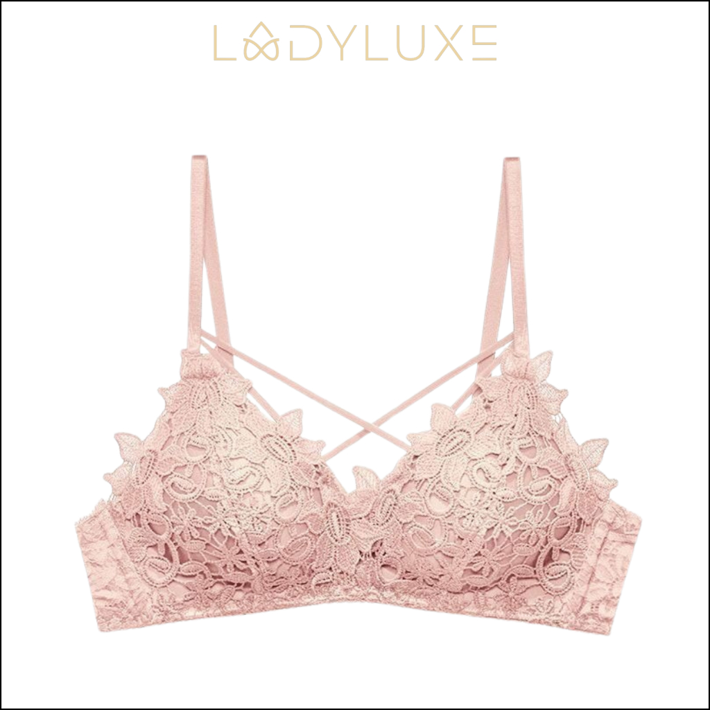 Ladyluxe - Br136 Bra | Bra BH Push Up Busa Tebal Tanpa Kawat Sexy Motif Bunga Tali Silang Sorex