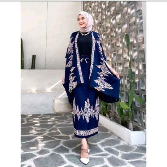 Cardigan Batik Wanita Modern Set Kebaya Modern One Set Rok Lilit Baju Kondangan Wanita Kebaya Modern