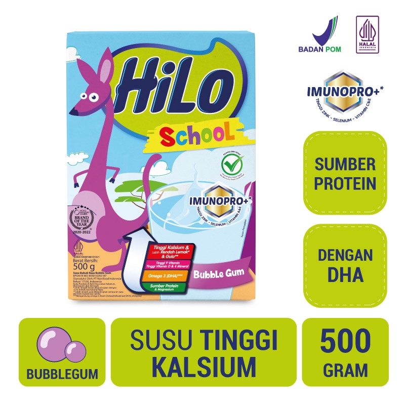 

MALL HiLo School Bubble Gum 500 gram - Susu Tinggi Kalsium Lebih Rendah Lemak grosir