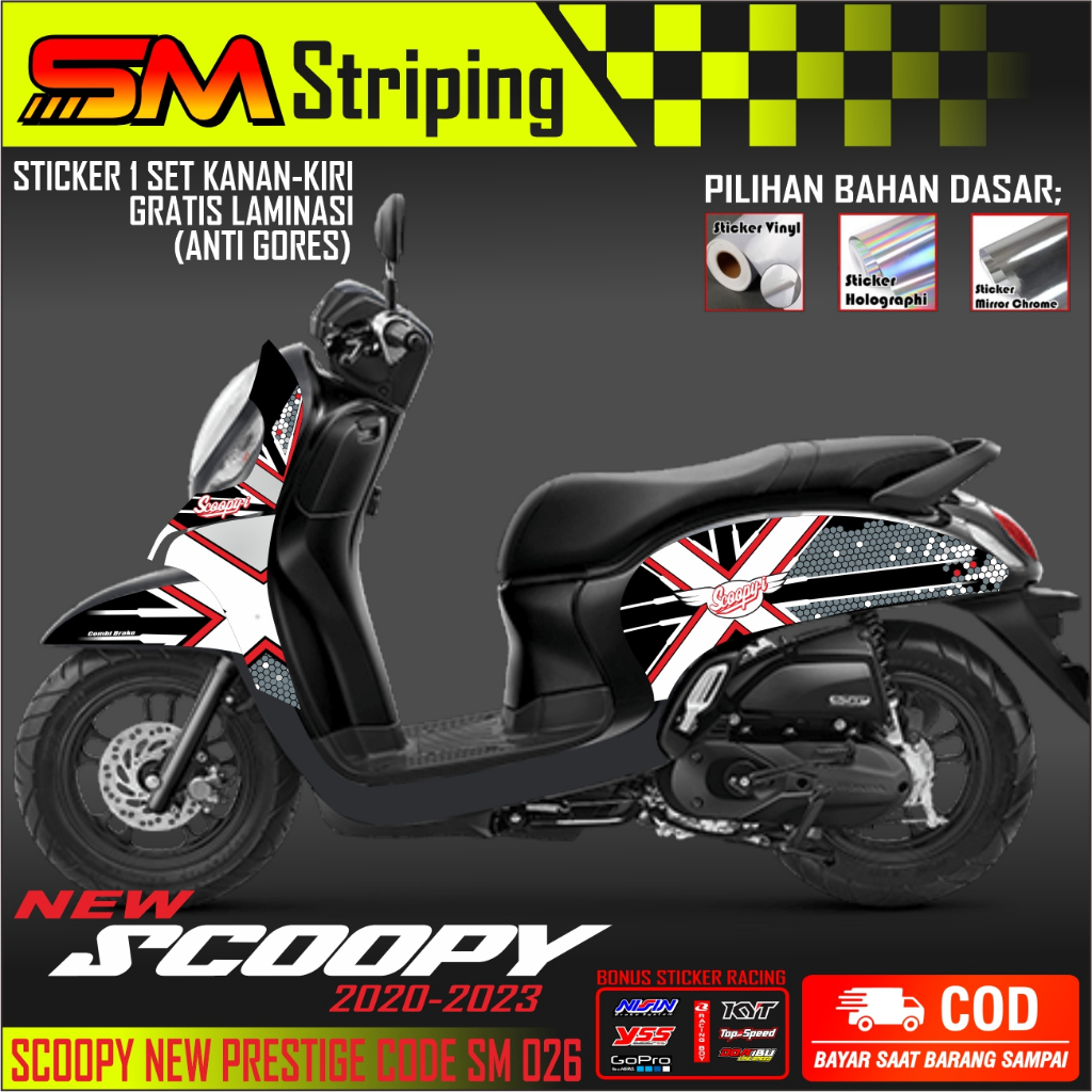 STRIPING VARIASI SCOOPY NEW PRISTAGE 2020 - 2023 STRIPING STIKER VARIASI SCOOPY NEW PRISTAGE 2020 - 