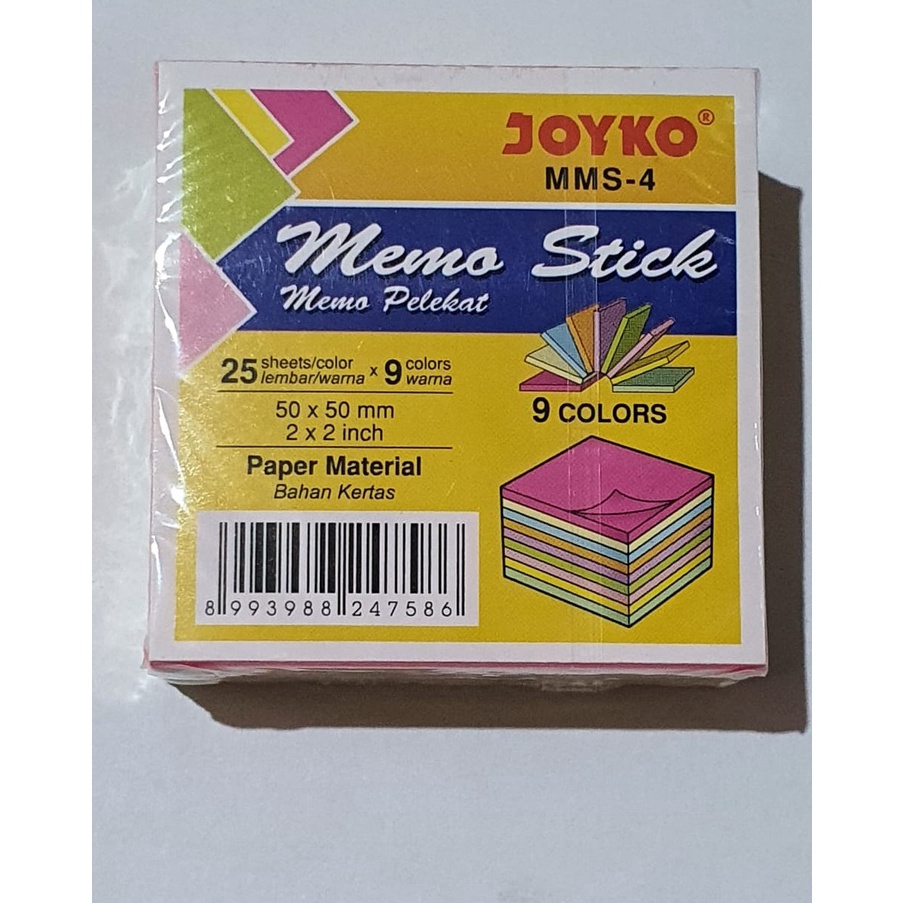 

Produk Memo stick joyko 9 warna MMS-4 Diskon
