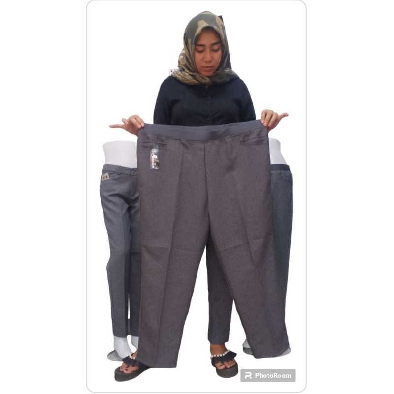 celana bahan jumbo bahan wol import