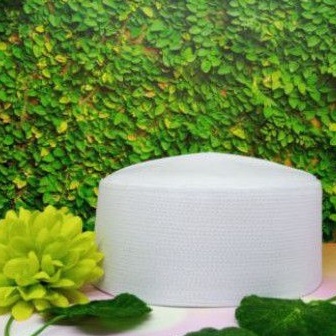 Kode XUS754 TERMURAH  PECI/SONGKOK/KOPIAH HAJI NASIONAL MERK ASSAGOFAH BERKUALITAS MOTIF PUTIH POLOS