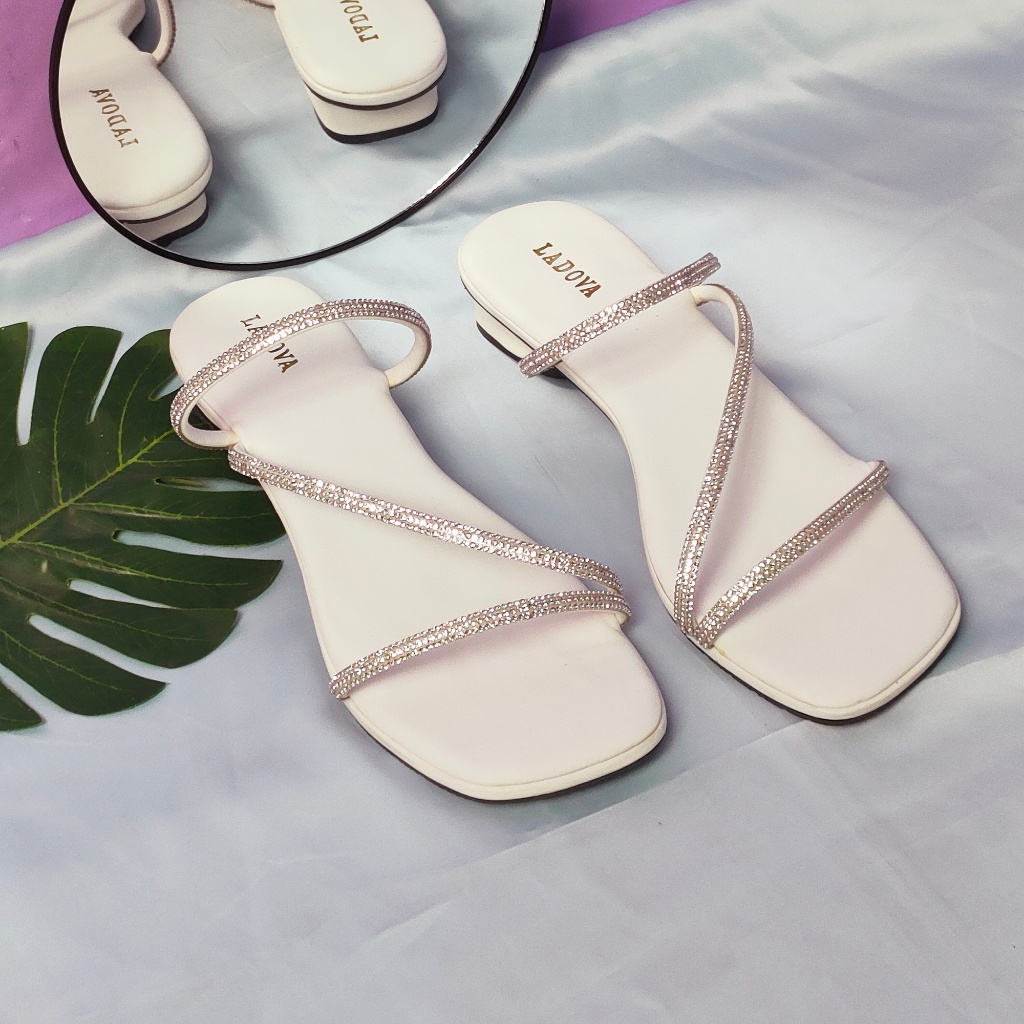 Ladova - Andini Sandal Heels Wanita Hak 2 cm Tali Gliter