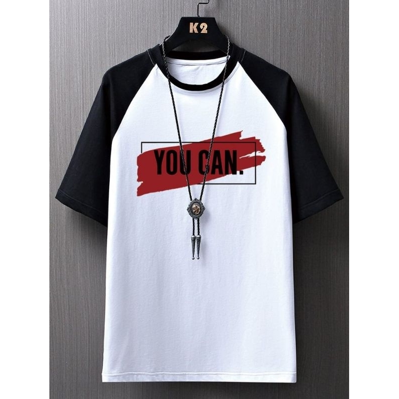 Kaos distro pria Bandung original Raglan Baju Hitam Putih pria wanita simple
