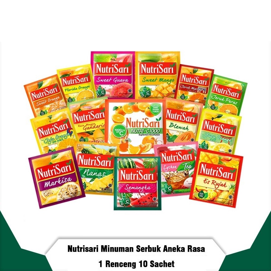 

Re4dy Stock ( 1 renceng isi 10 ) NutriSari sachet rencengan 14gr Minuman Serbuk Sari Buah Product Terpopuler