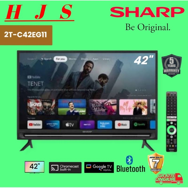 TV LED SHARP 42 Inch / 42" 2T-C42EG1 SMART GOOGLE TV FHD