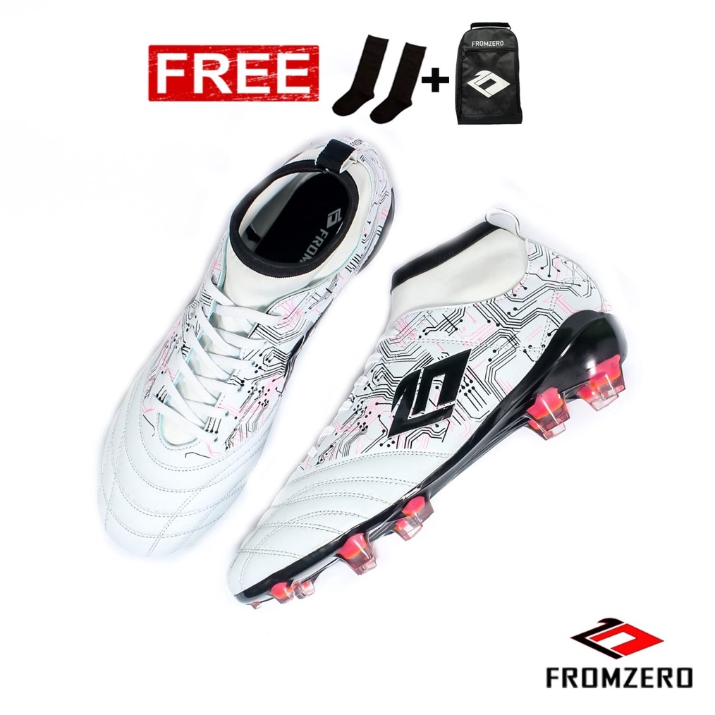 Grosiran Murah Fromzero - Sepatu Bola Starkia Baltic Booth IN White Black Original serbuuu 