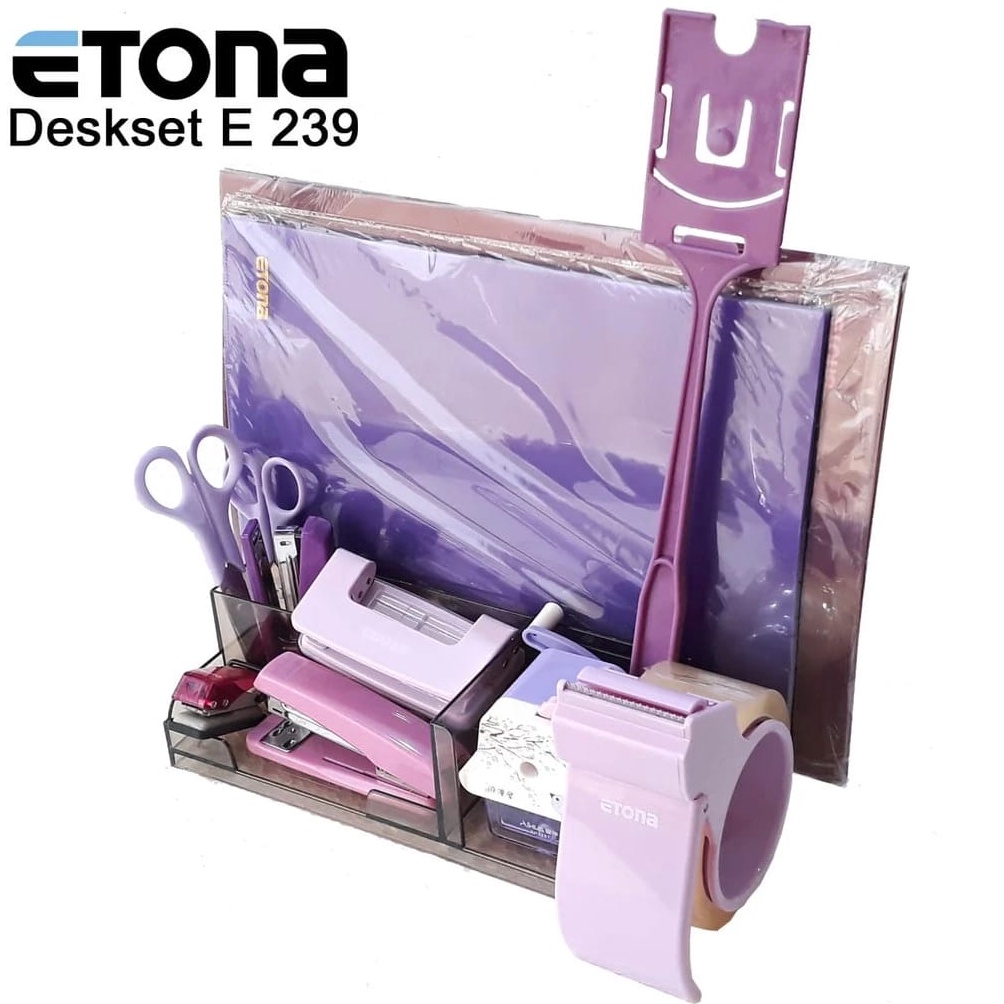 

Promo.. TERMURAH!Etona Desk-set E 239 (HANYA DESKSET, bukan SEMUA barang di foto) , ada slot filing.DESKSET/ORGANIZER MEJA CCA