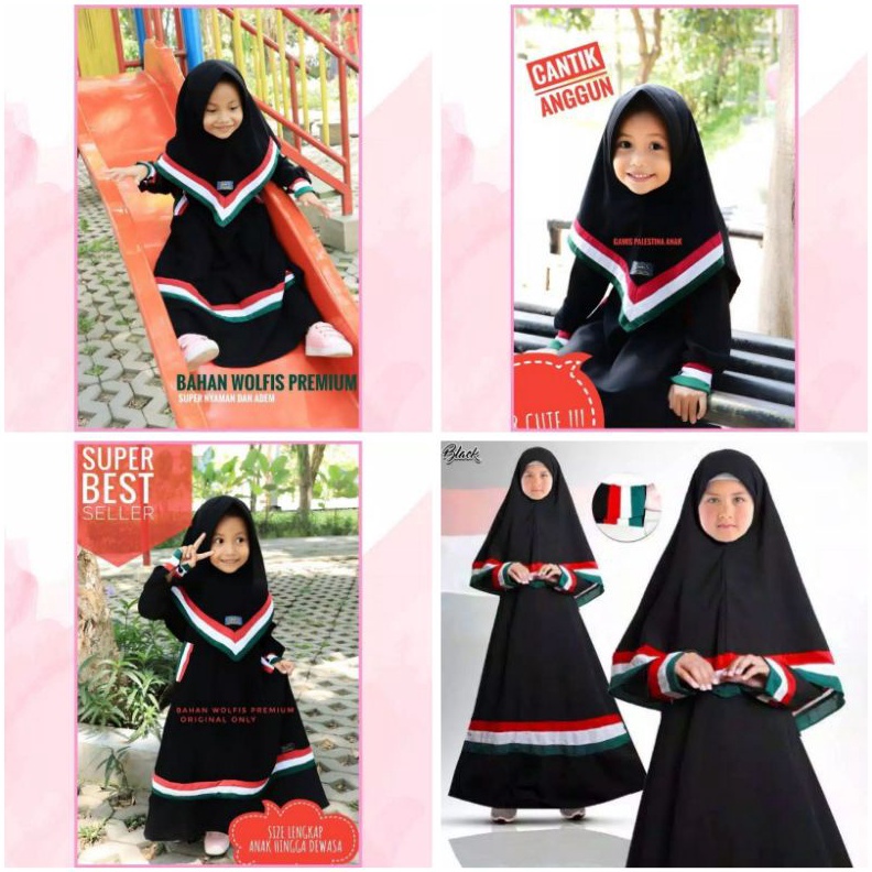 ✨BIG SALE✨ PROMO SET GAMIS PALESTINA ANAK ADEM LEMBUT 0COD GAMIS PALESTINA GAMIS PALESTINA SET HIJAB
