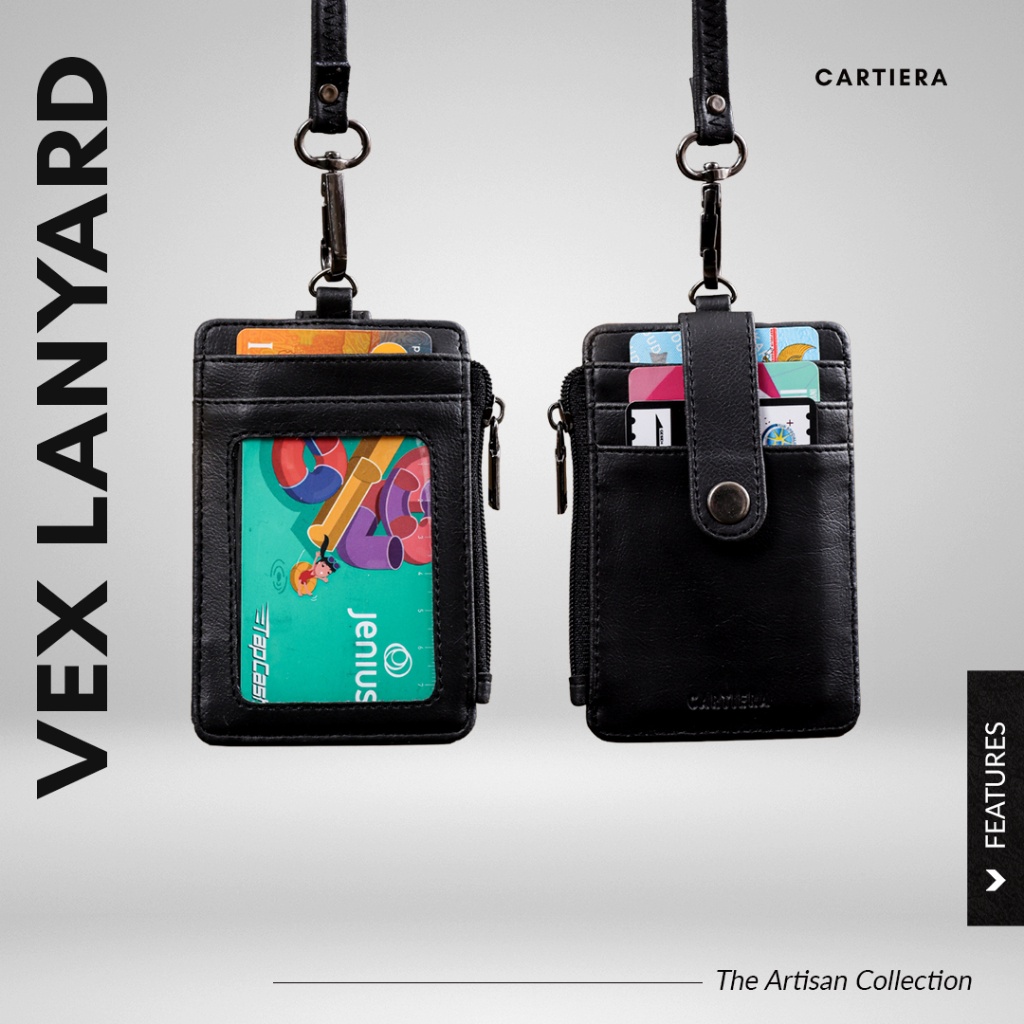 

12.12 sale Cartiera Vex Lanyard ID Card Name Tag Kalung Pria Wanita Kulit Praktis Premium murah