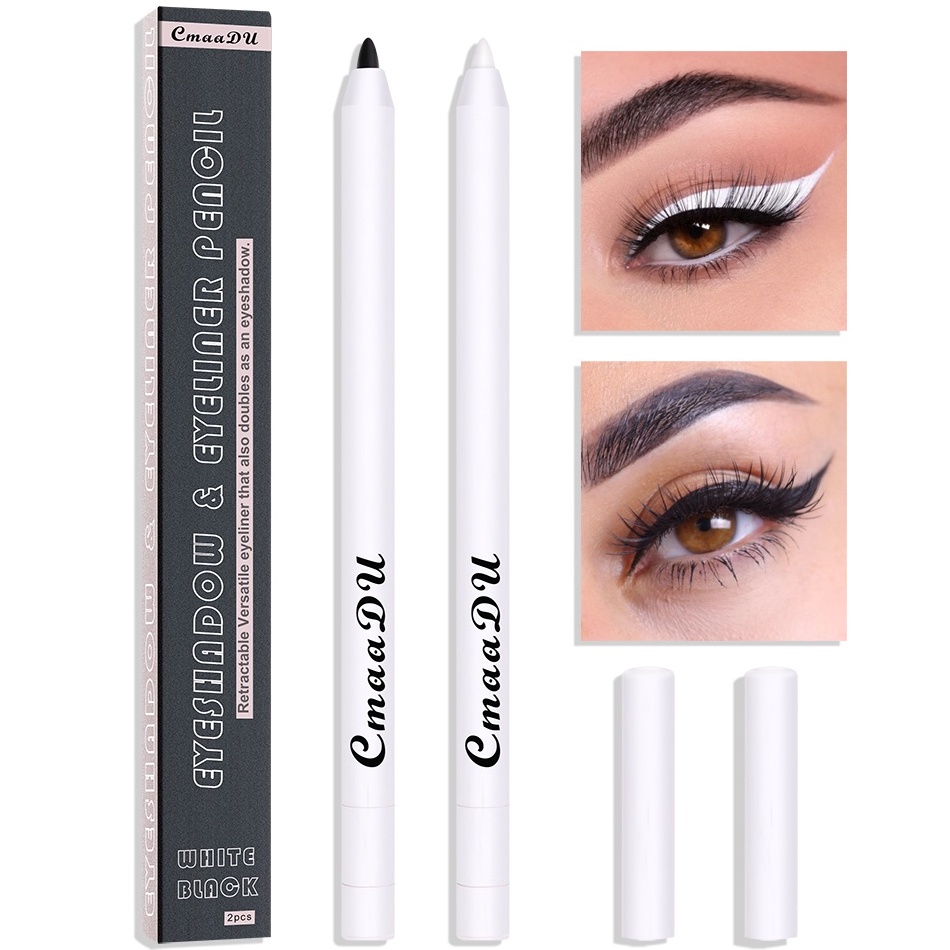 [✪R56/] CMAADU EYESHADOW & EYELINER PENCIL Pensil Matte 2pcs Pencil 2 Warna Hitam & Putih Waterproof