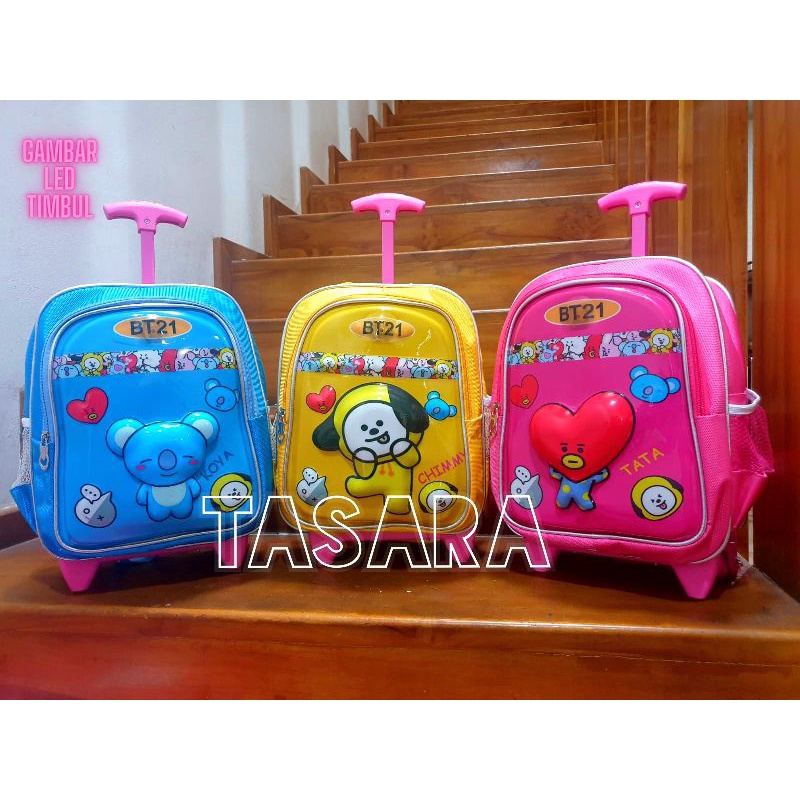 Terlaris Tas Troli Anak Ransel BTS Gratis Bonus - Ransel Anak Perempuan - Ransel Troli Anak TK - Tro