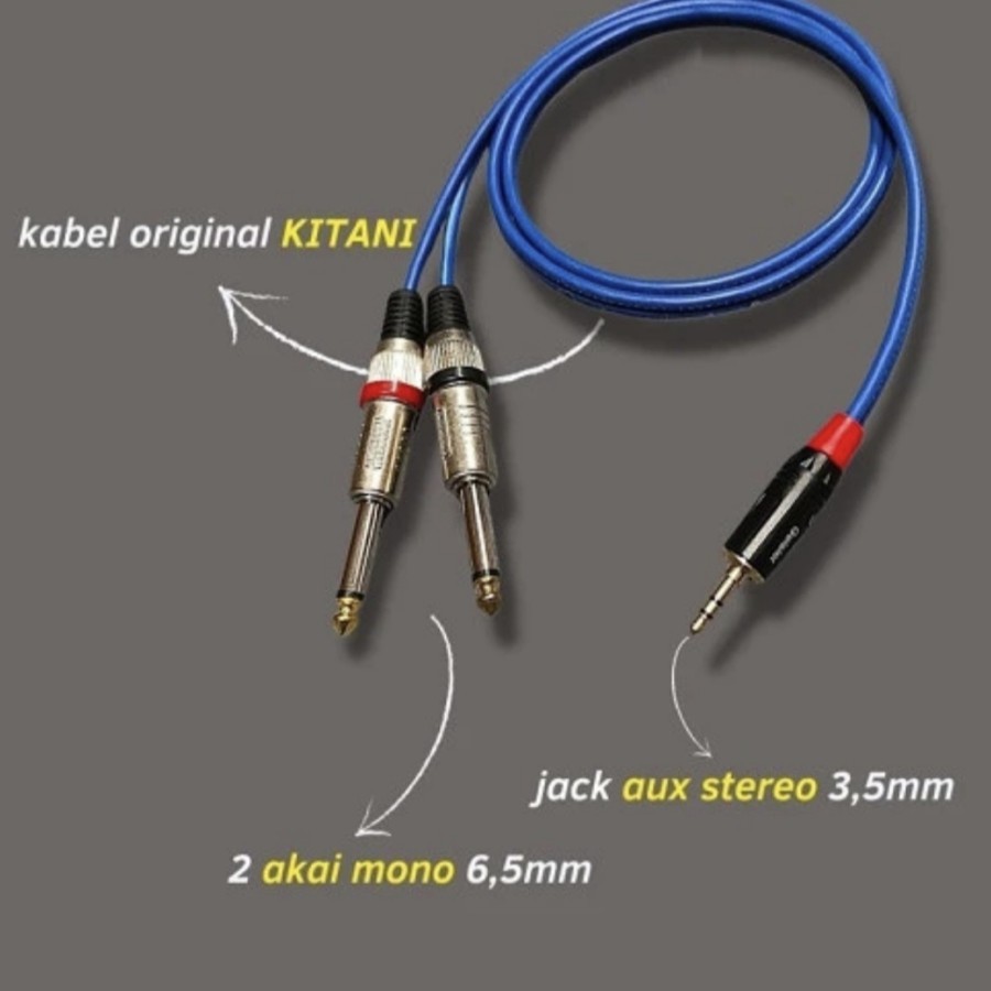 Kabel Audio - Jack Mini Stereo 3.5mm to 2 akai mono 6.5mm - 50 Centimeter
