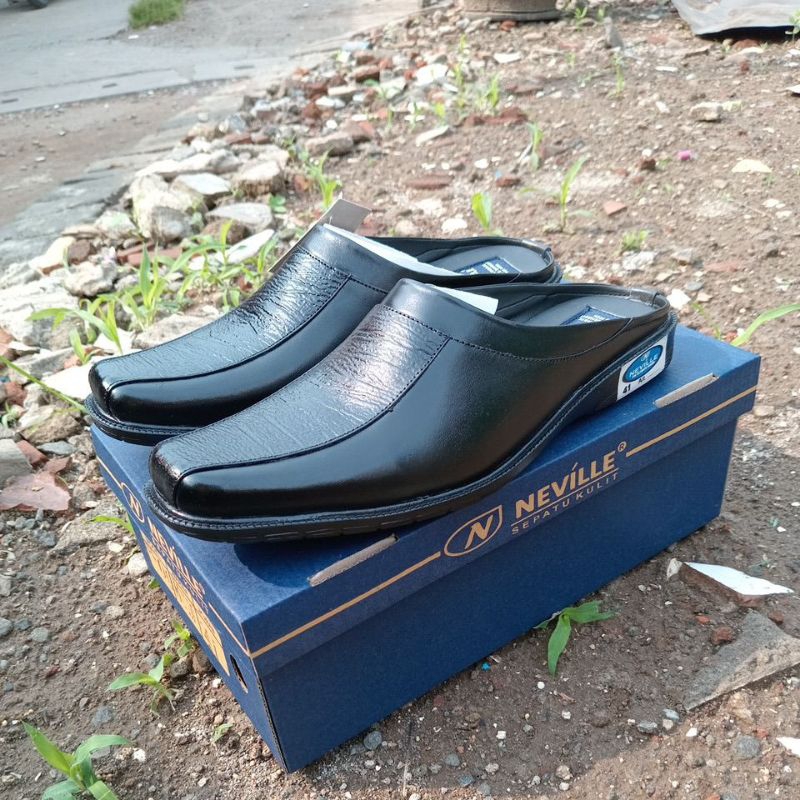 Sepatu slop bustong cowok kulit sapi asli model lancip N gepak