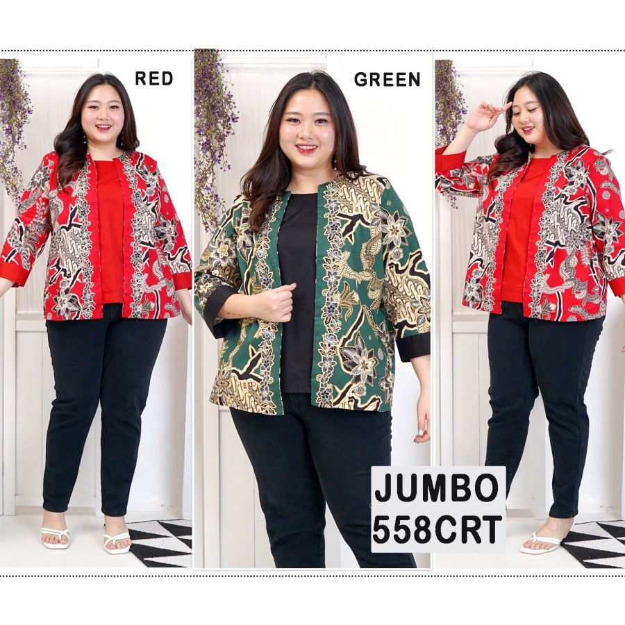 COD / ATASAN WANITA  JUMBO BATIK MODERN LD 120 / KERJA LENGAN PANJANG BLOUSE JUMBO BIG SIZE DRESS/ B