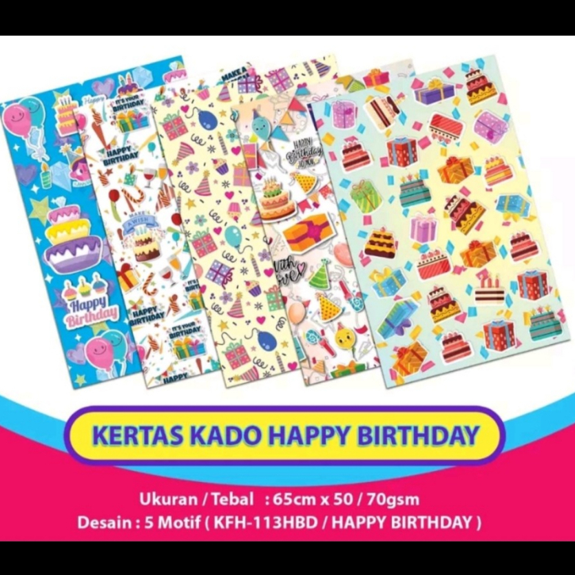 

L045 Kertas Kado Eceran 1 Lembar perlembar Jasa bungkus kado hadiah buah tangan oleh oleh