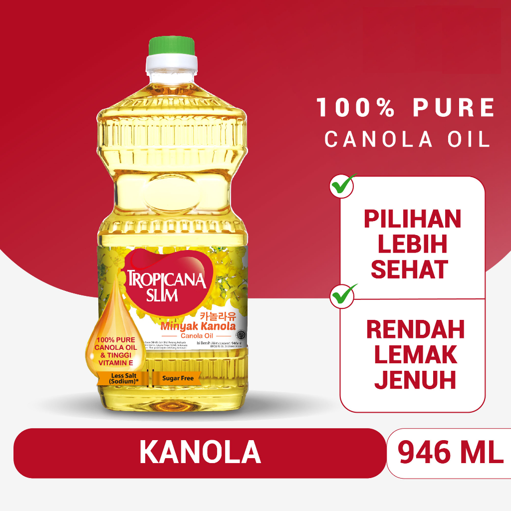 

Tropicana Slim Minyak Kanola 946ml - 100% Pure Canola Oil