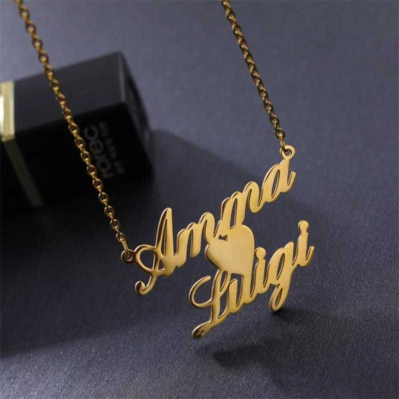 Kalung Nama Ikatan Cinta Bersama Pasangan Lapis Emas Murni