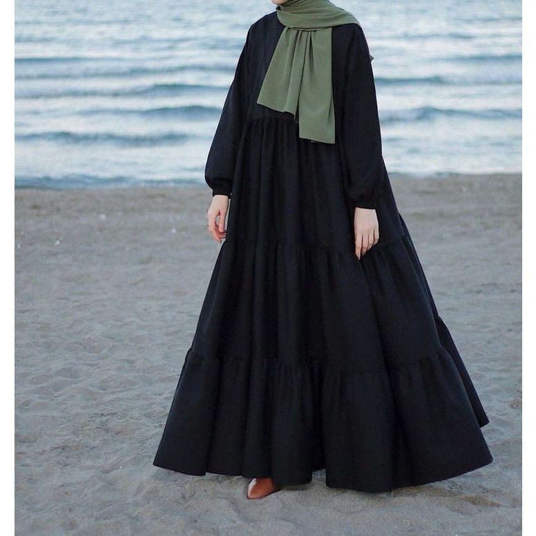 DHANISA Dress Gamis Polos Kekinian Original Rayon Twill Premium