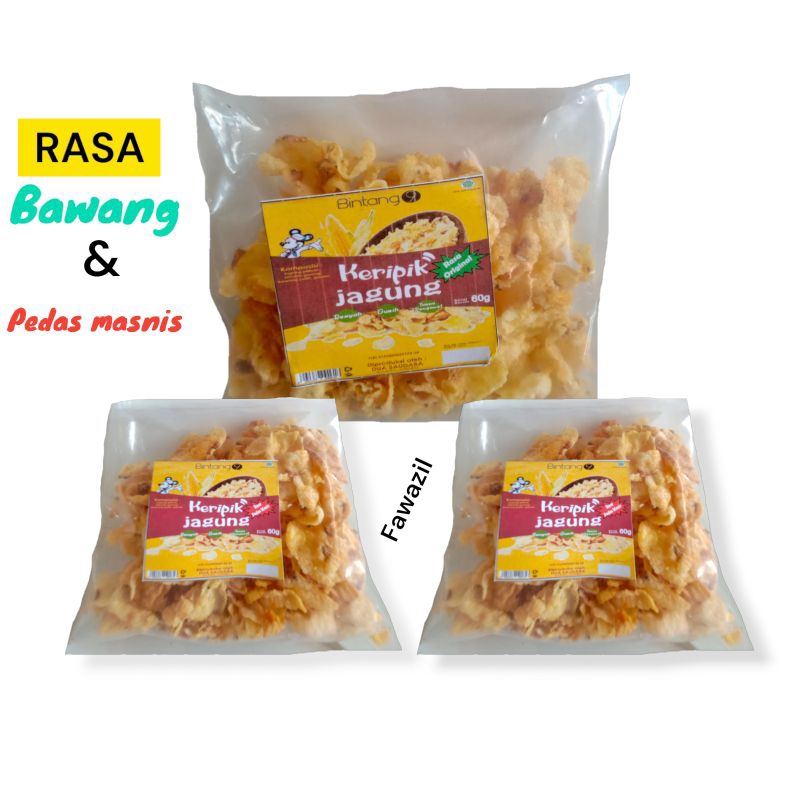 

Kripik jagung Bintang 9 netto 60gram - keripik jagung-emping jagung - jagung geprek