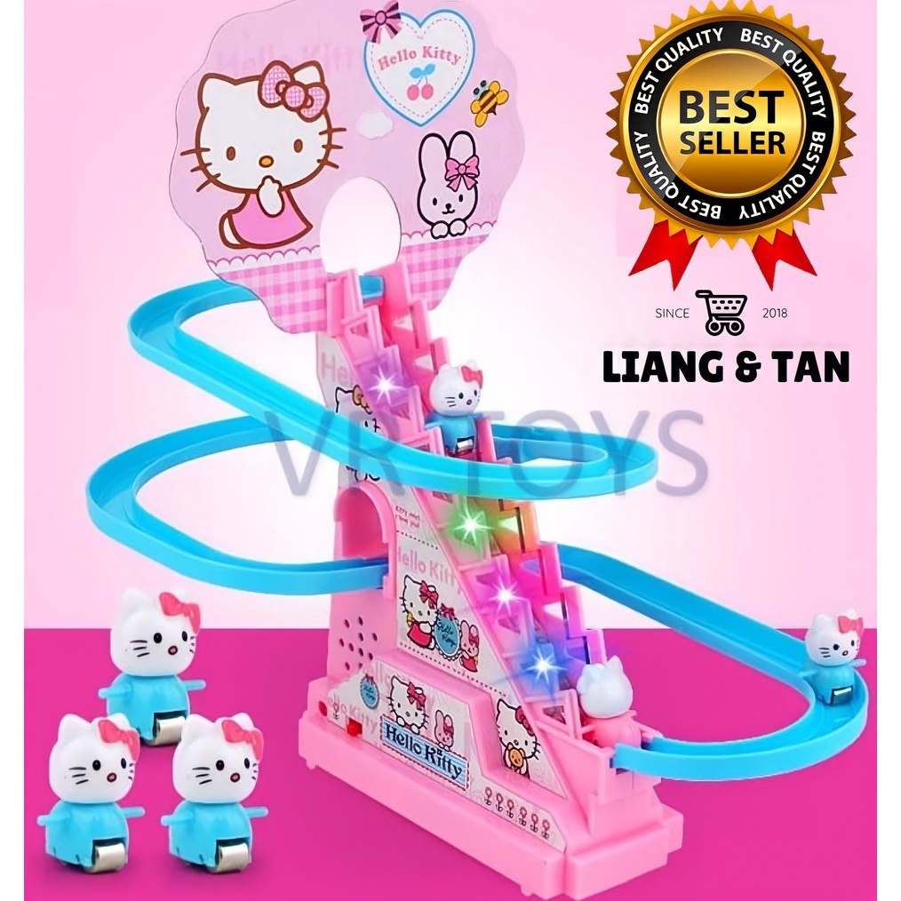✨Terbaru✨ ( BISA COD ) PROMO FREE BATERAI Mainan Anak Kereta Api Helo Kity Track Racing Balap Naik T