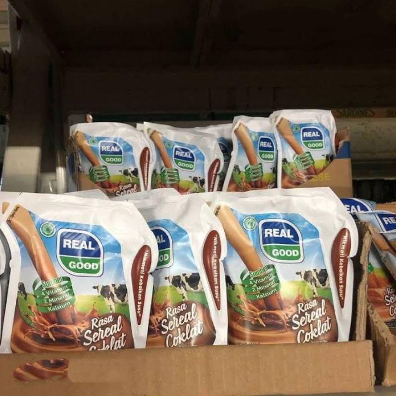 

Real Good Susu Uht Pouch strobery & coklat isi lebih banyak