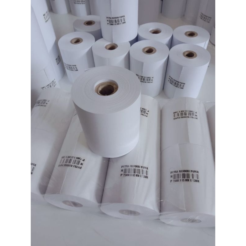 

kertas kasir 75x65mm paket 10 Roll/hvs 1ply