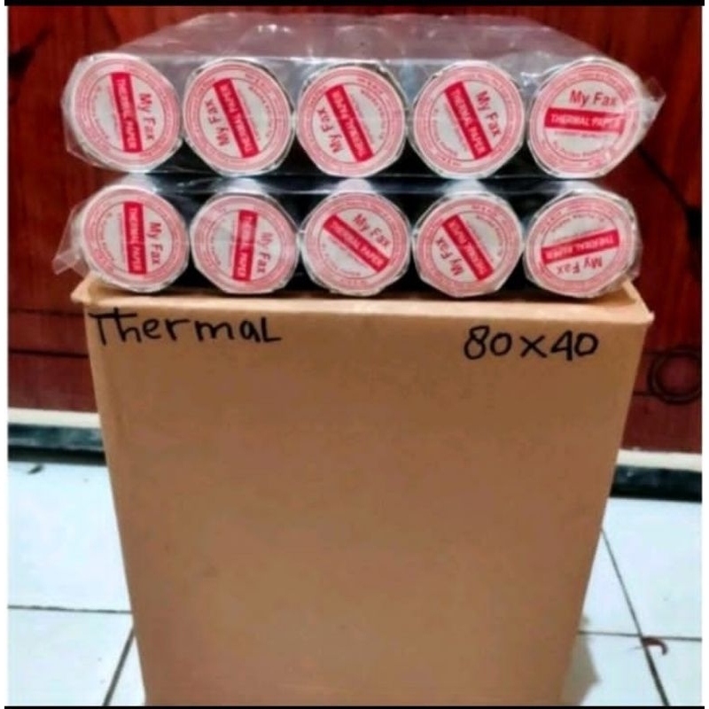 

Kertas thermal 80x40mm paket 100 Roll ( 1 Dust )