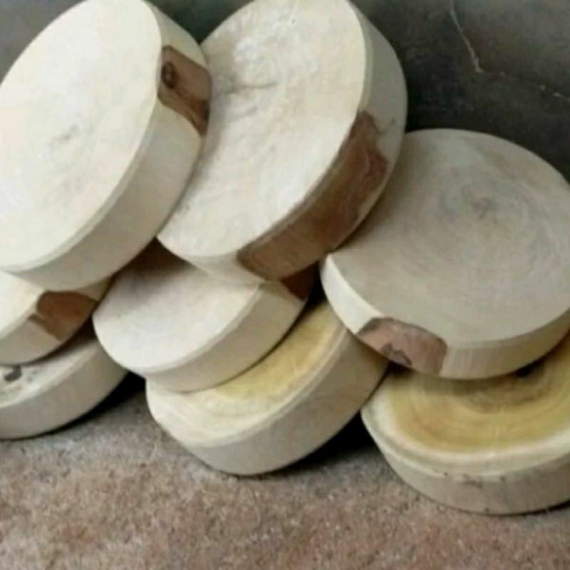 Talenan kayu bulat 35 cm tebal 10 cm