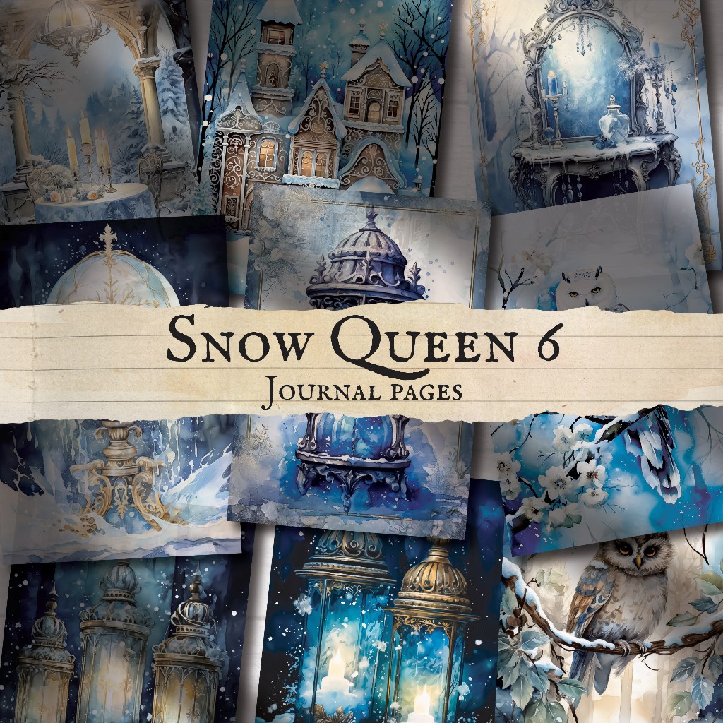 

SNOW QUEEN 6 - JOURNAL PAPER - WALL DECOR - DECOR PAPER VINTAGE