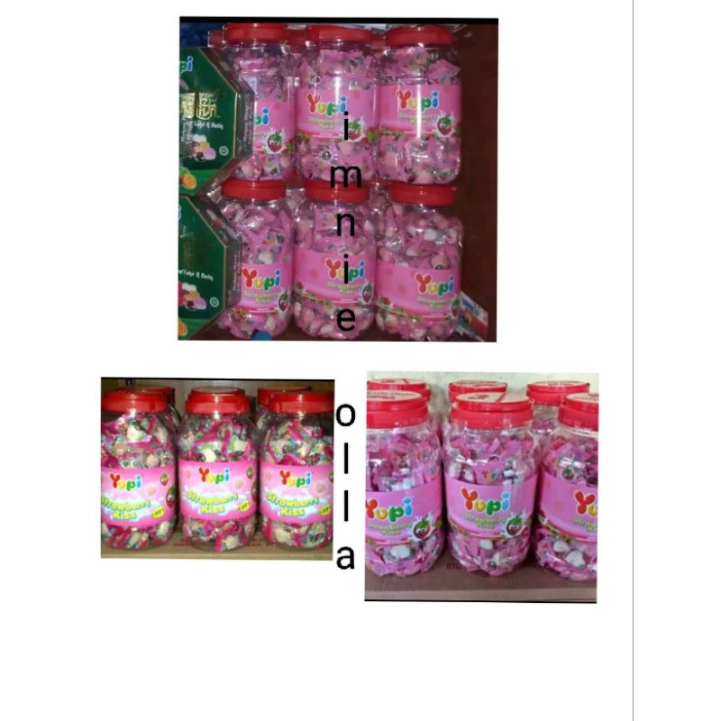 

Yupi Strawberry Kiss jar Toples 125pcs.