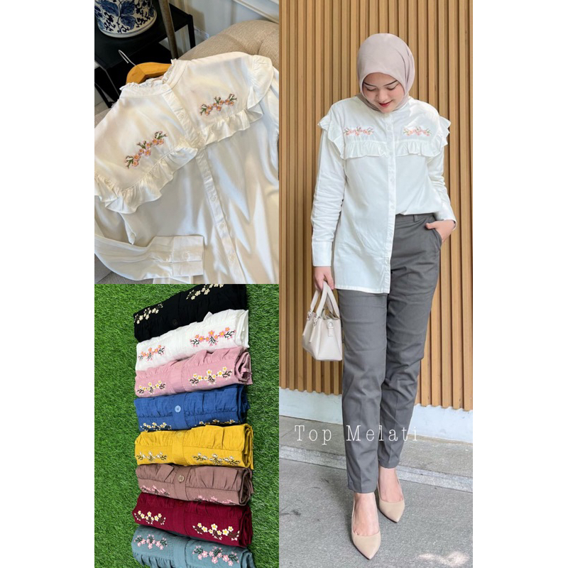 Kemeja Blouse Ruffle