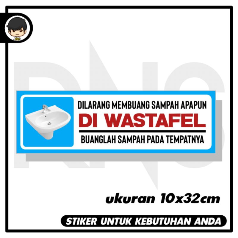 stiker dilarang buang sampah di wastafel sticker rambu