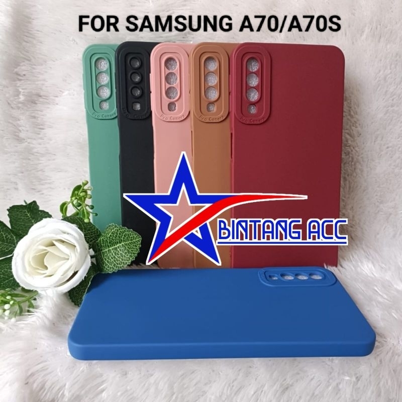 Softcase Macaron Pro camera Samsung A70 A70S Candy Full Color 3D Slikon Tpu Case