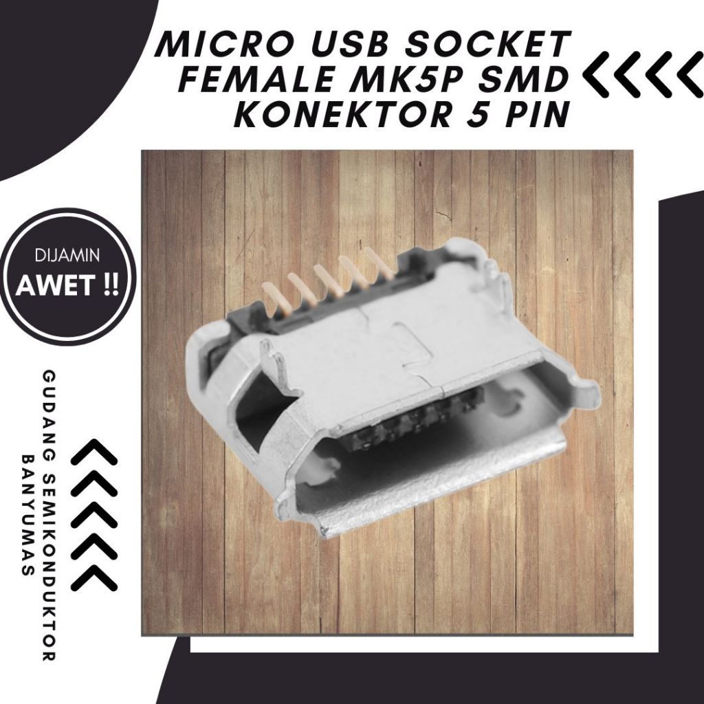 Soket micro USB kosong tipe betina - micro USB socket female MK5P SMD konektor 5 pin soket micro usb