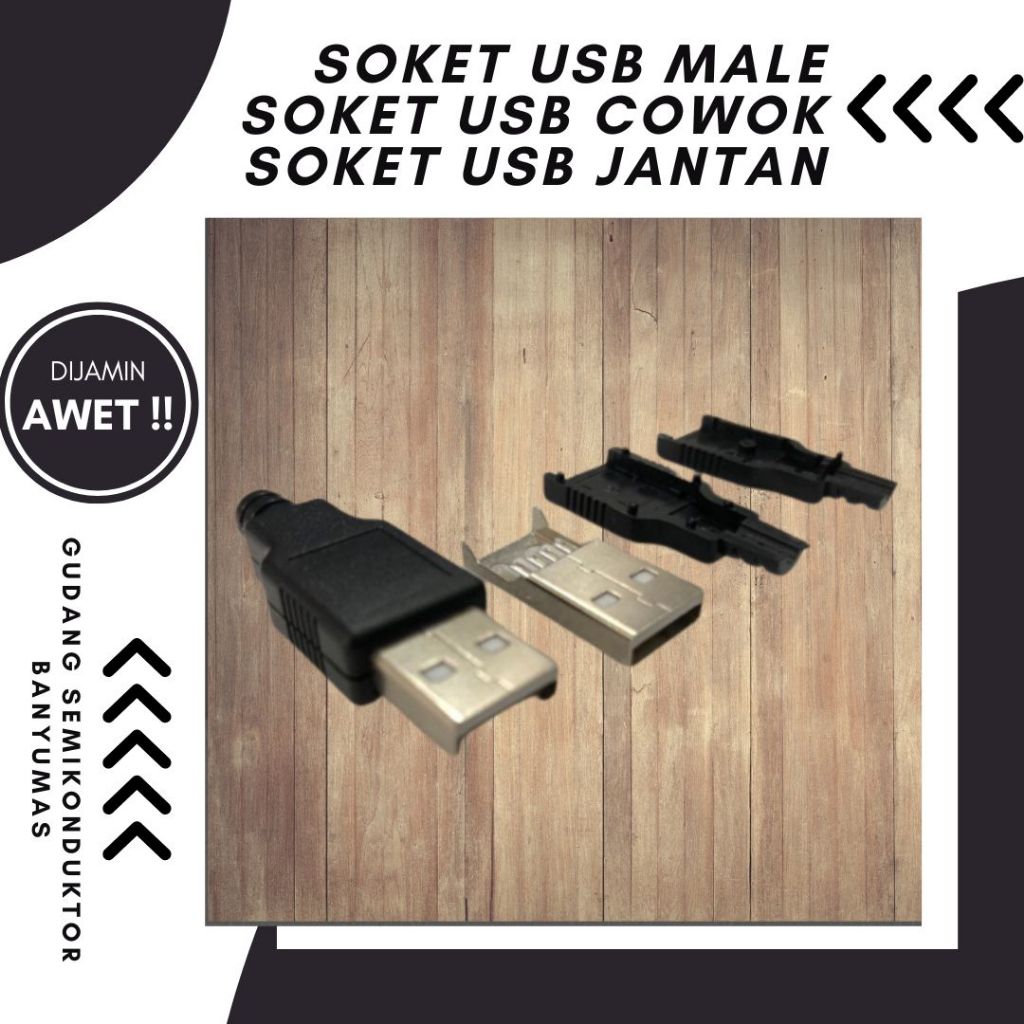 soket USB male soket USB cowok soket USB jantan 4 pin