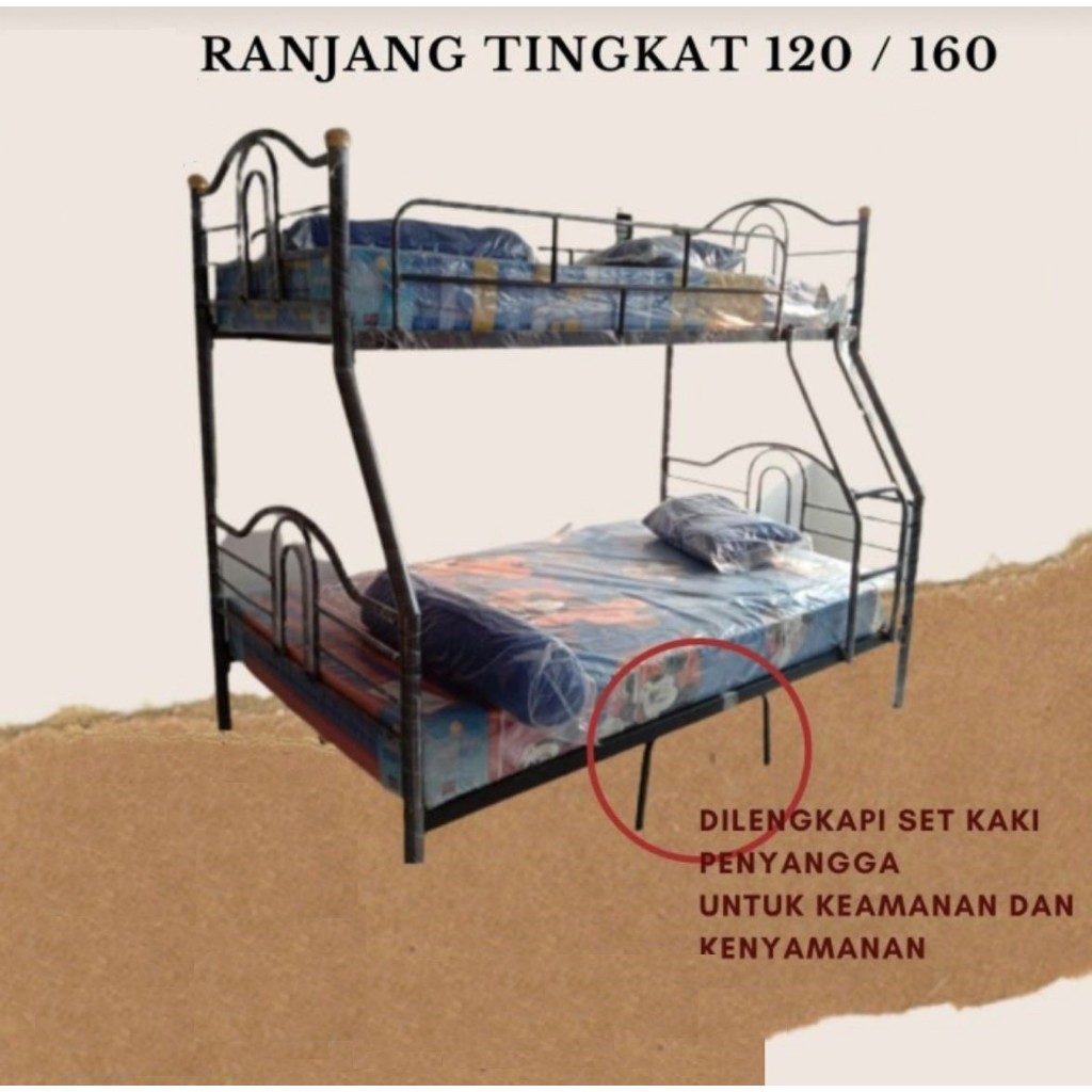 Ranjang Besi Tingkat 120/ 160
