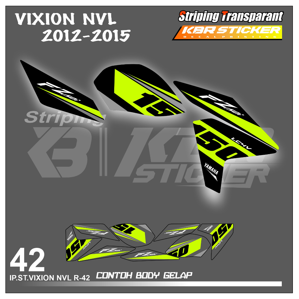 VIXION NVL (COD) STIKER STRIPING MOTOR YAMAHA VIXION NVL  - STIKER LIST SIMPLE DESAIN RACING KBR.CUT