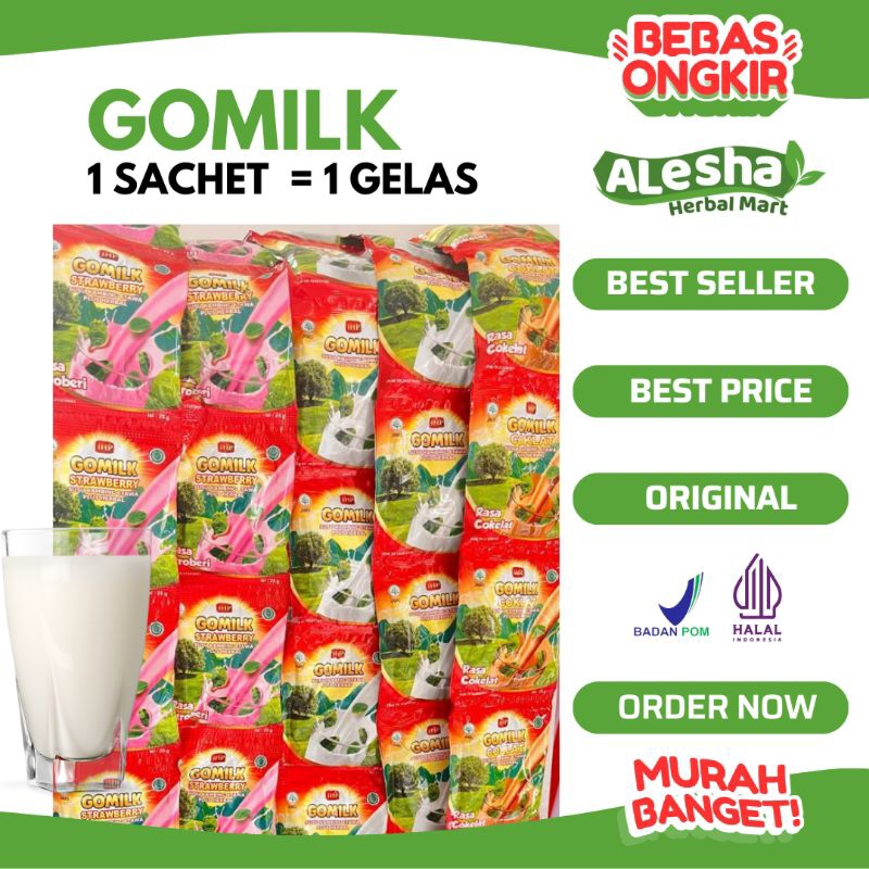 

Susu GOMILK Sachet 25 Gram | Gomilk Susu Kambing Etawa Plus Herbal Kemasan Sachet Gomilk Saset