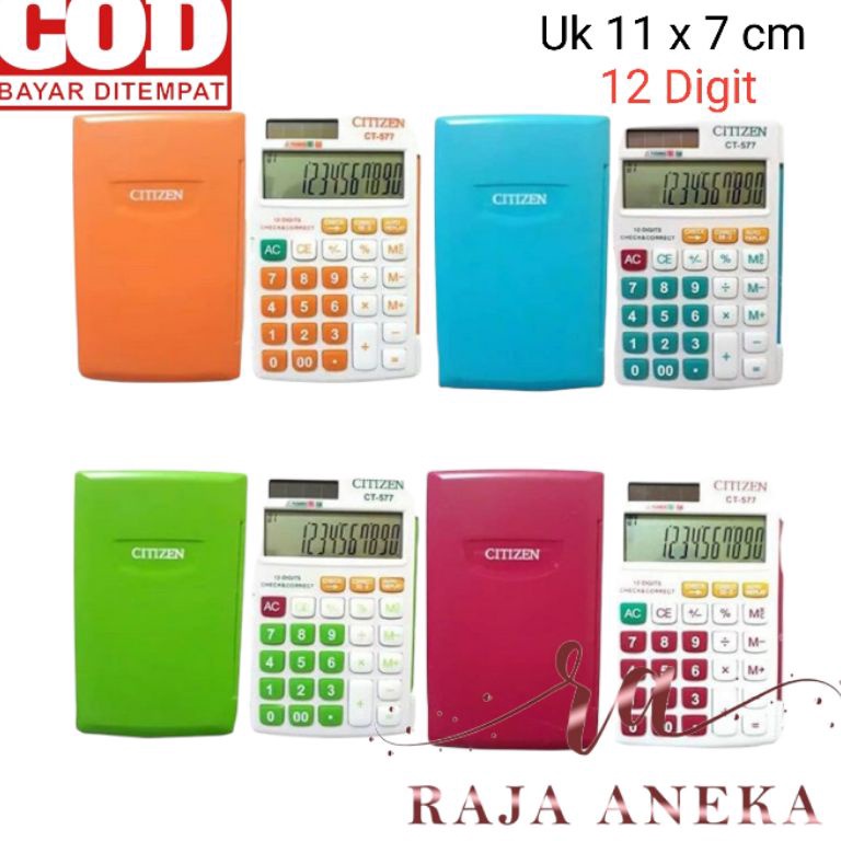 

S@le KALKULATOR CITIZEN CT 577 KALKULATOR 12 DIGIT - WARNA WARNI CITIZEN POCKET SAKU CHECK CORRECT 2 WAY Harga Baru