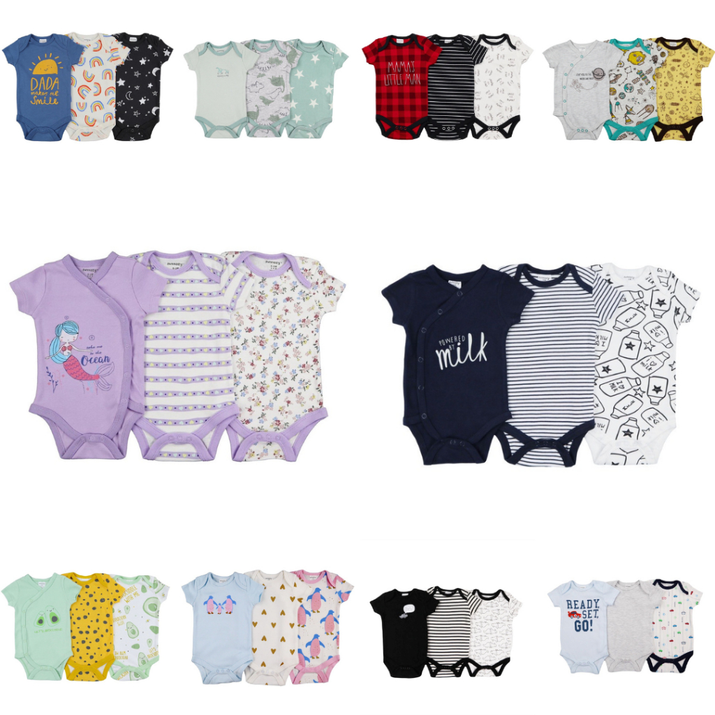 MMS - 3pcs Bodysuit 0-9Bulan Paket Bayi Jumper Pendek Kado Hampers Anak Newborn