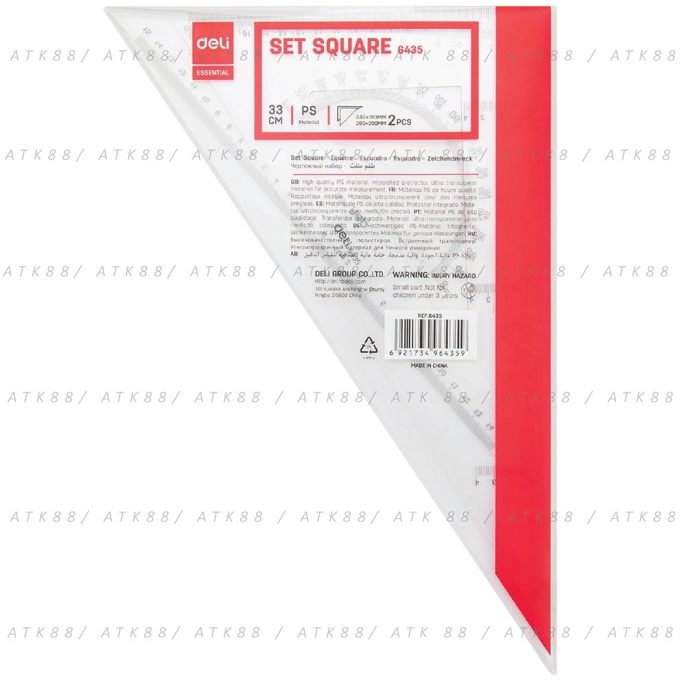 

Kemasan Baru.. Penggaris Segitiga Deli Set Square 33 cm E6435 LN9