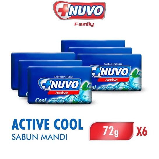 Promo Flash Sale! Nuvo Active Bar Soap Active Cool 72Gr Isi 3 x2 ➸